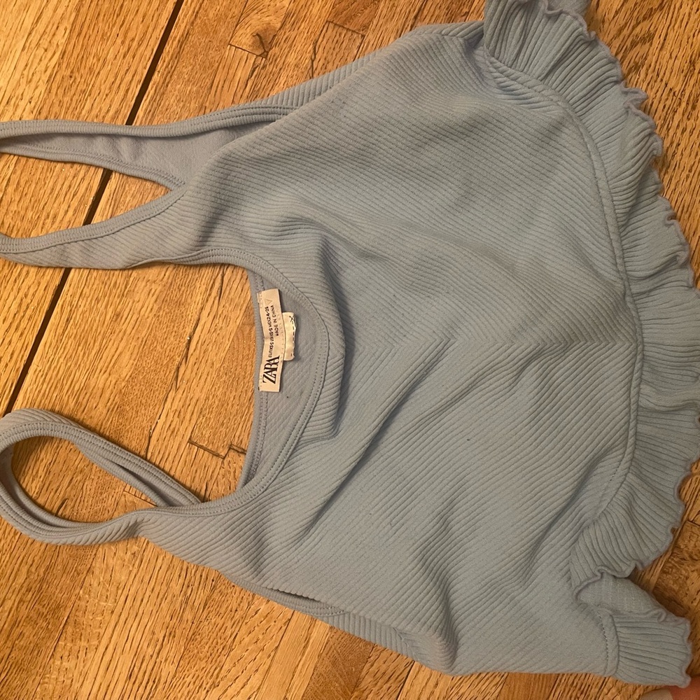 Zara Ruffle Tank Cropped